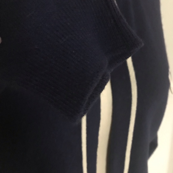 Vintage 50’s Intarsia by Pringle of Scotland navy open front cashmere cardigan - Picture 6 of 10